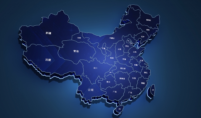 现代中国地图墙饰，展板