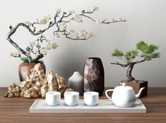 新中式盆景，茶具