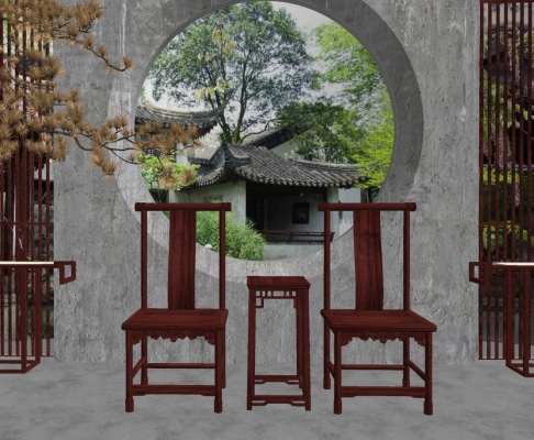 中式古典红木实木家具官帽椅