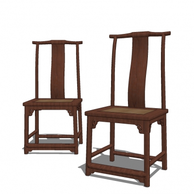 中式古典实木红木家具，官帽椅