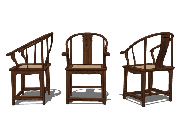 中式古典实木红木家具圈椅，