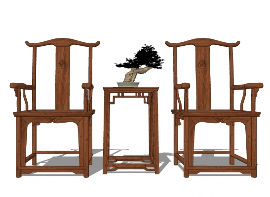 中式古典红木，实木官帽椅