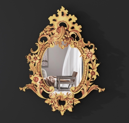 欧式法式雕花装饰镜子
