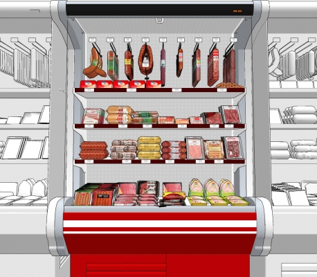 现代超市熟食食物冰柜