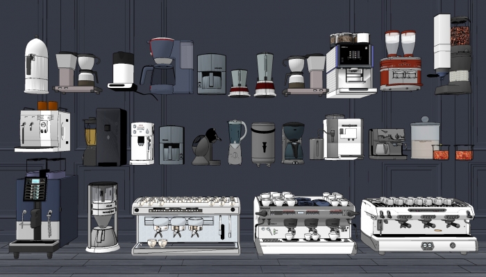 现代咖啡机饮料机