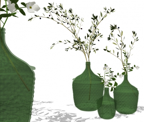 现代玻璃绿植花瓶，花艺