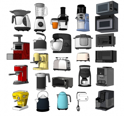 现代厨房电器，厨房用品组合