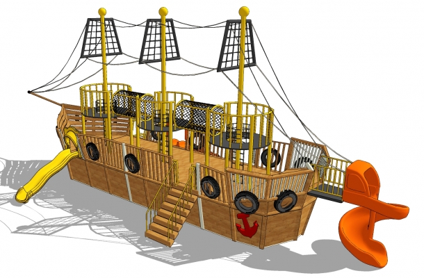 现代海盗船滑梯，娱乐设备设施器材