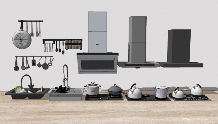 现代油烟机，燃气灶，厨房用品