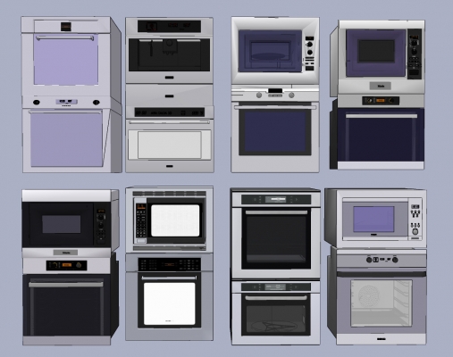现代嵌入式烤箱，微波炉