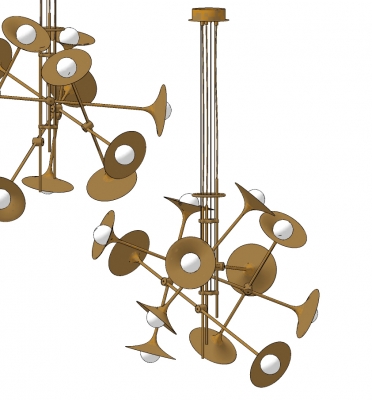 现代铁艺喇叭造型吊灯