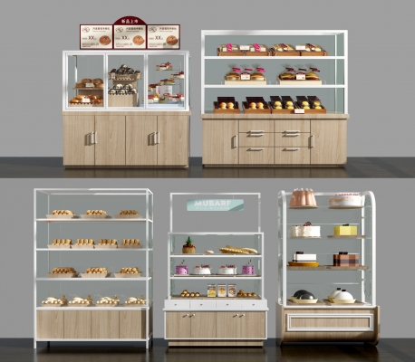 现代蛋糕柜面包糕点糕点展柜，货架，货柜展柜