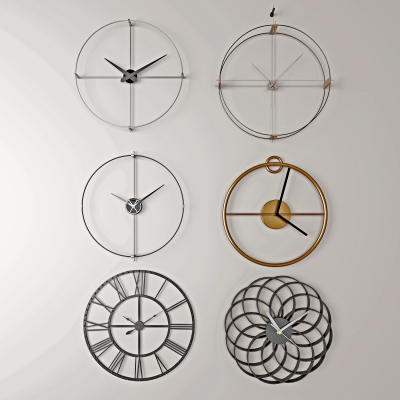 现代金属镂空挂钟钟表