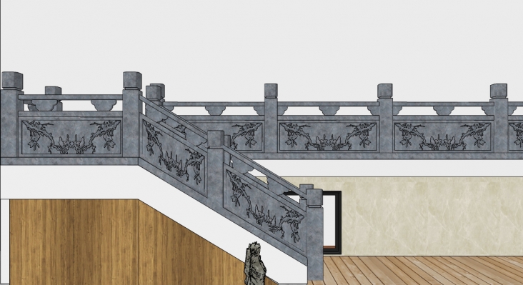 新中式大理石，玉石楼梯护栏