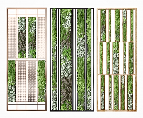 现代绿植装饰隔断屏风，绿植墙