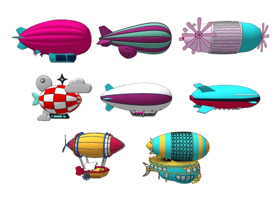 现代儿童热气球 飞船