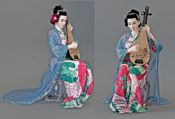 中式琵琶古装美女人物