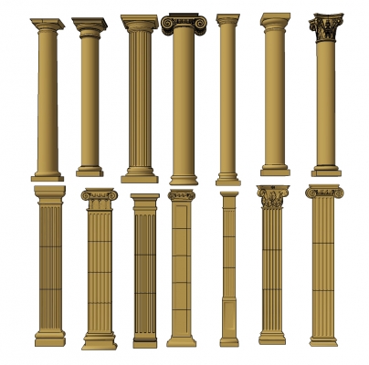 欧式轻奢罗马柱柱头，柱子