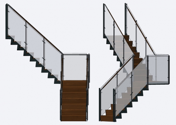 现代实木玻璃钢架楼梯