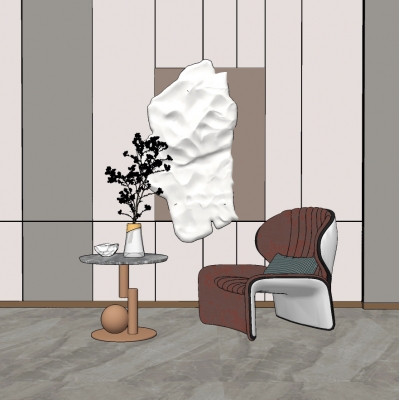 现代单椅墙面装置艺术组合
