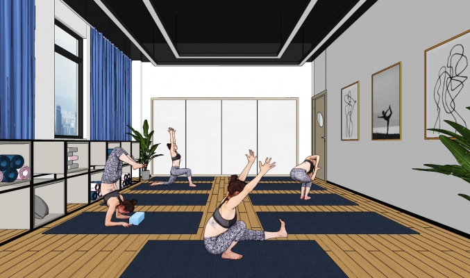 现代瑜伽房健身房