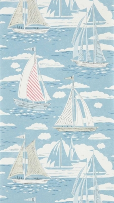 帆船儿童房壁纸壁布，墙纸墙布 (33)