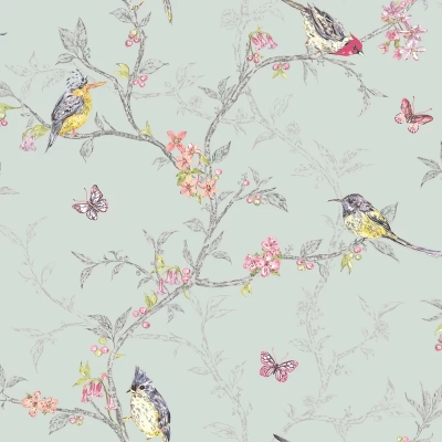 美式新中式花鸟欧式法式大花花纹壁纸壁布墙纸，布料布纹 (45)