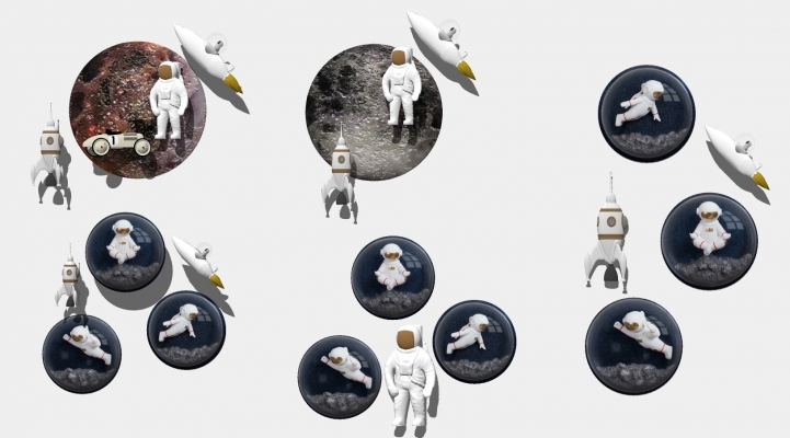 现代太空宇航员，宇航服，飞船墙饰挂件挂件