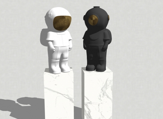 现代太空人物雕塑摆台摆件艺术品 