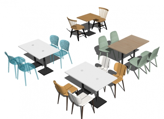 现代北欧员工餐厅食堂餐桌椅