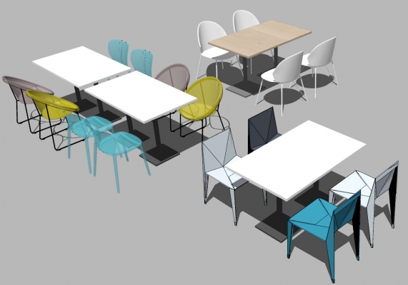 现代员工食堂餐厅餐桌椅餐椅，
