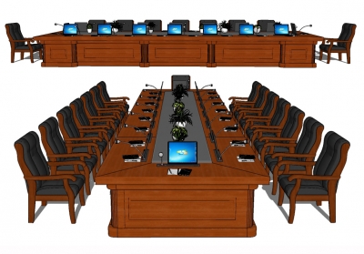 现代实木党政机关政府机构视频会议桌椅