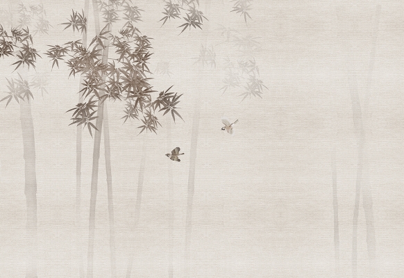 格物印画 竹影鸟趣  中式壁纸 壁纸