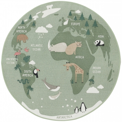 现代儿童圆形地图地毯 儿童地毯