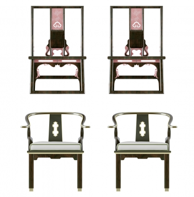 中式古典实木红木椅子官帽椅圈椅