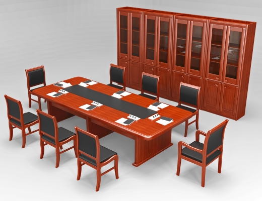 新中式会议室文件柜 会议桌椅