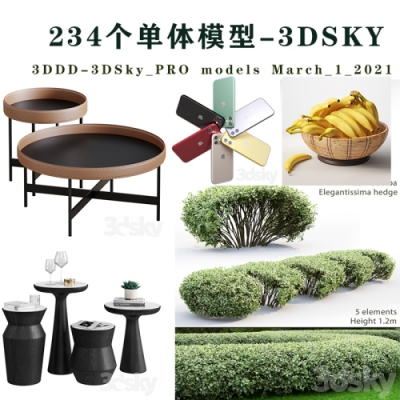 234款国外顶尖单体模型3DDD-3DSky PRO 模型2021/3
