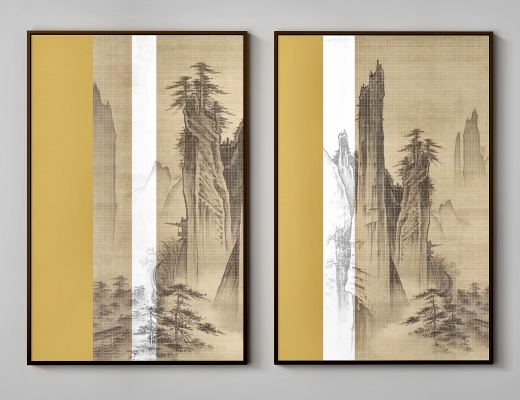 新中式山水装饰画,挂画