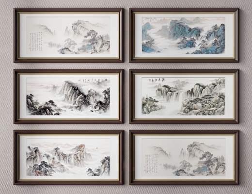 新中式山水装饰画挂画