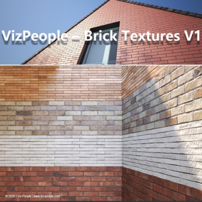 国外各种红白灰砖墙文文化砖墙砖室外外墙砖VizPeople - Brick Textures v1