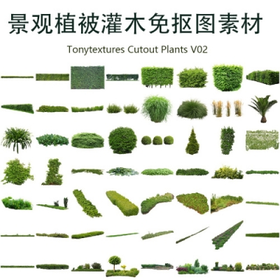Tonytextures Cutout Plants V02 后期景观植物灌木素材