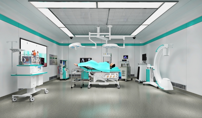 现代妇科产房手术室，医疗器材器械