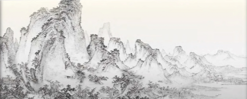 新中式烟墨抽象山脉背景壁纸壁布画背景画 (9)