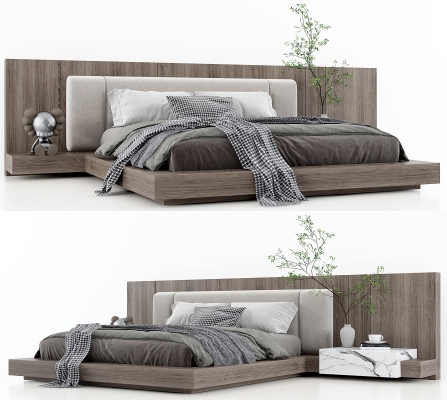 现代双人床,床具