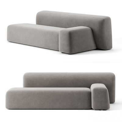 23-现代布艺异形沙发，座凳