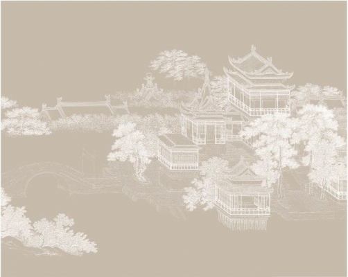 新中式背景画壁纸屏风画 (6)