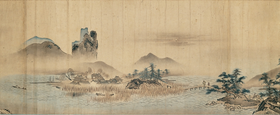 新中式山水背景画壁纸屏风画 (4)