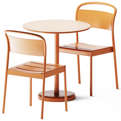 Muuto 圆形直线钢表餐厅餐桌椅，餐椅小圆桌