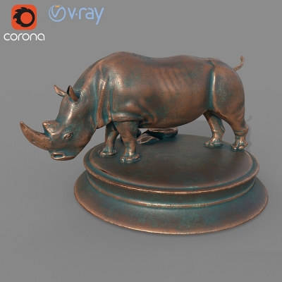 05铜犀牛，雕塑雕像cr