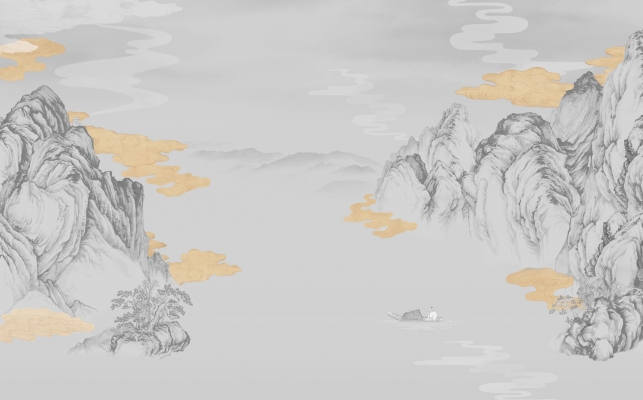 中式山水图案壁纸背景画 (20)